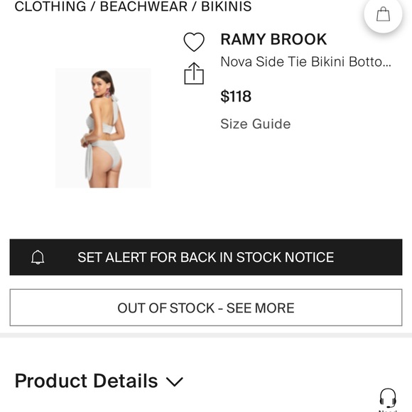 NWT Remy Brook Pink Glitter Side Tie Bikini Bottom - Picture 7 of 7